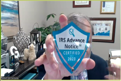 irs advance notice certified