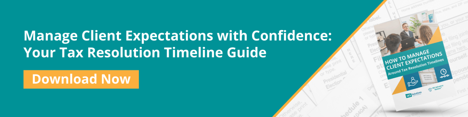 guide to tax resolution timelines